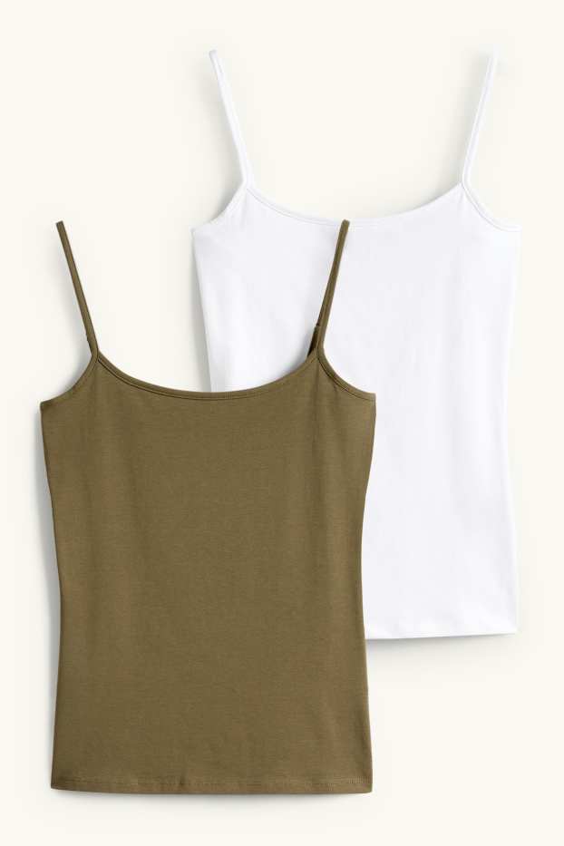 Women - Multipack of 2 - top - white / dark green