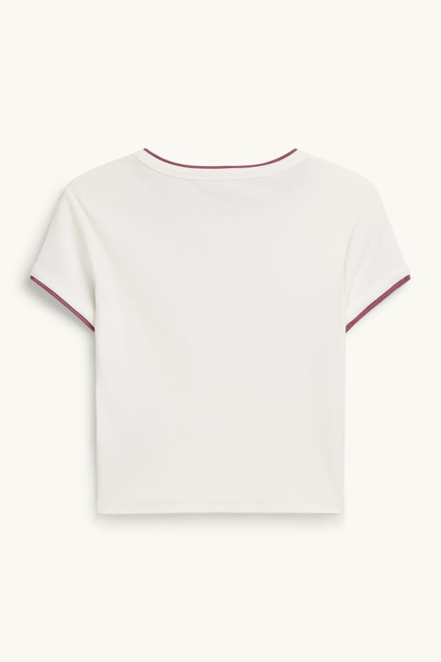 Damen - T-Shirt - Slim Fit - 2-in-1-Look - weiss