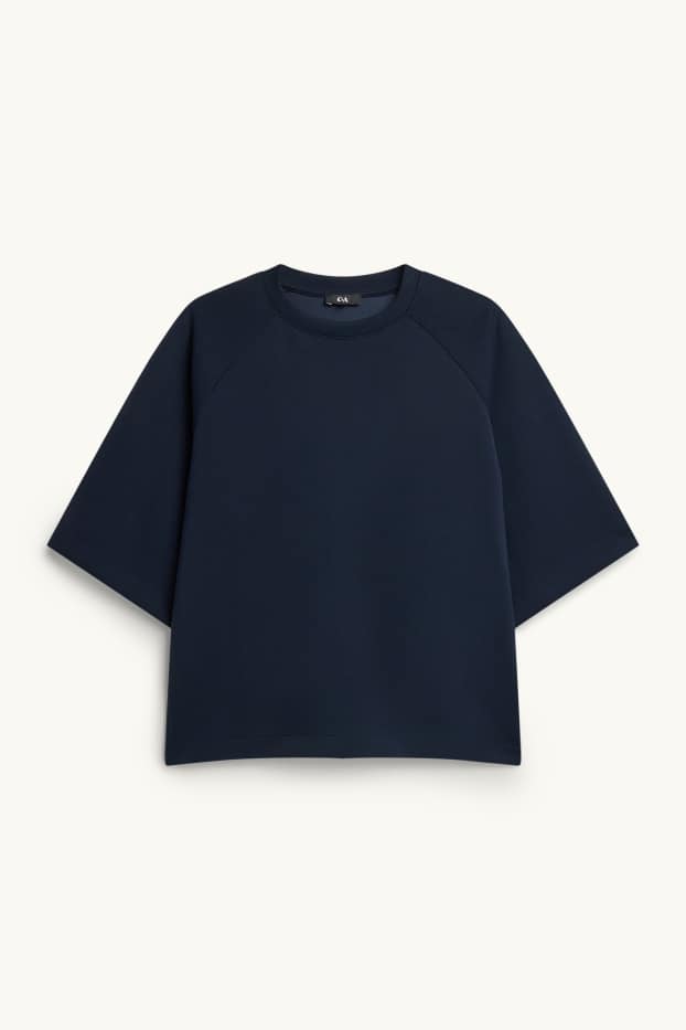 Femei - Bluză de molton supradimensionată - albastru închis