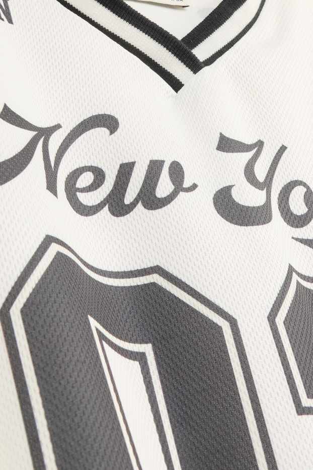 Kinder Mädchen - New York - Kurzarmshirt - strukturiert - weiss