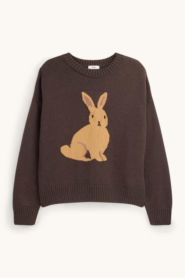 Damen - Pullover - dunkelbraun