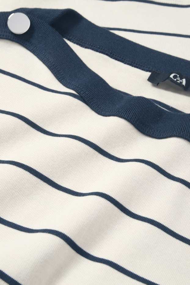 Femmes - T-shirt - regular fit - à rayures - crème