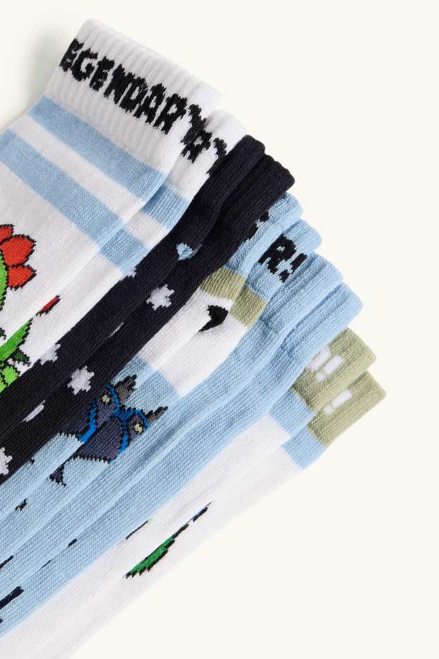 Kinder Jungen - Multipack 5er - Brawl Stars - Socken mit Motiv - weiss