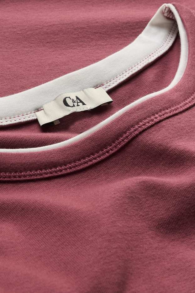 Damen - T-Shirt - Slim Fit - 2-in-1-Look - rot