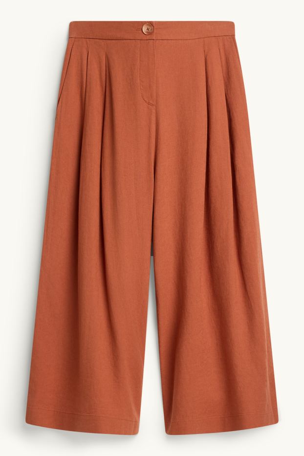 Damen - Culotte - Mid Waist - Wide Leg - terracotta