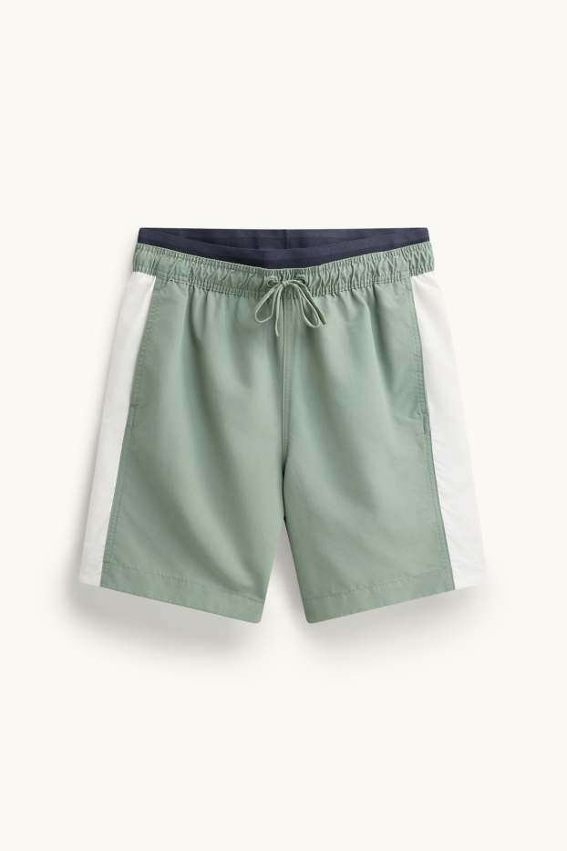 Herren - Badeshorts - 2-in-1-Look - hellgrün