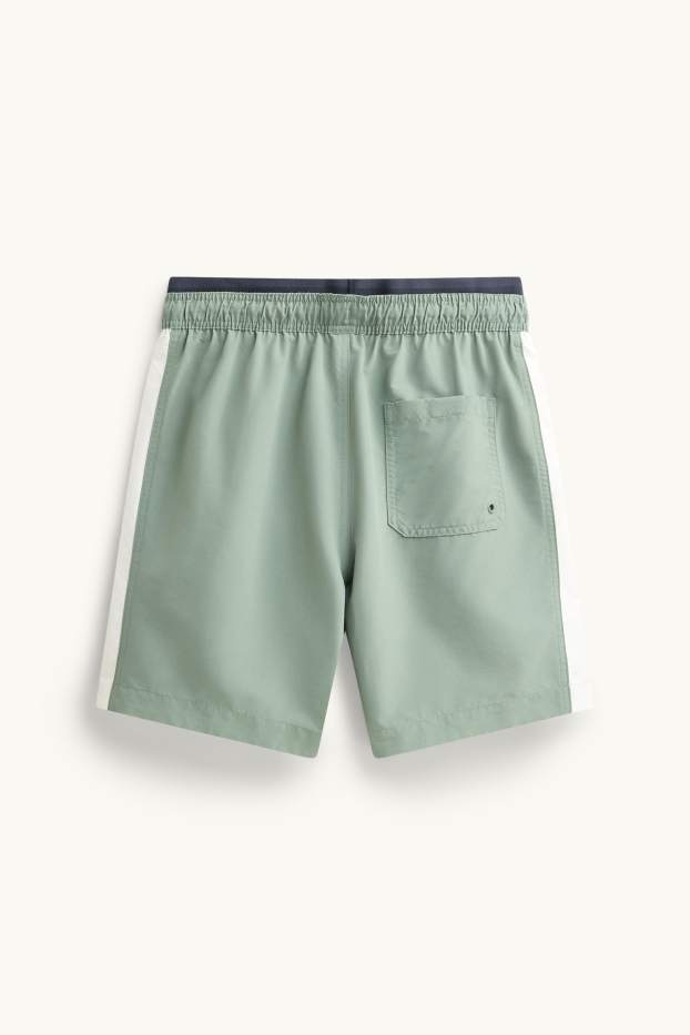 Herren - Badeshorts - 2-in-1-Look - hellgrün