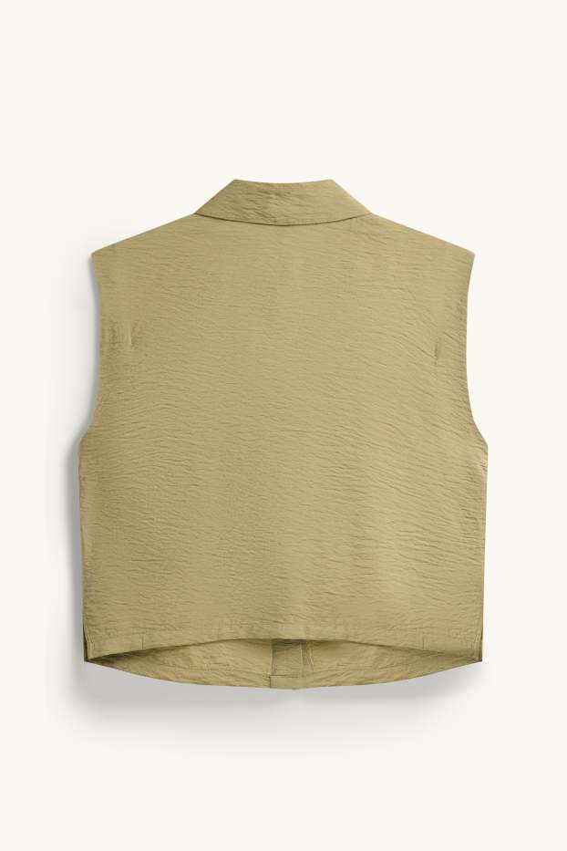 Dames - Gilet - met structuur - beige