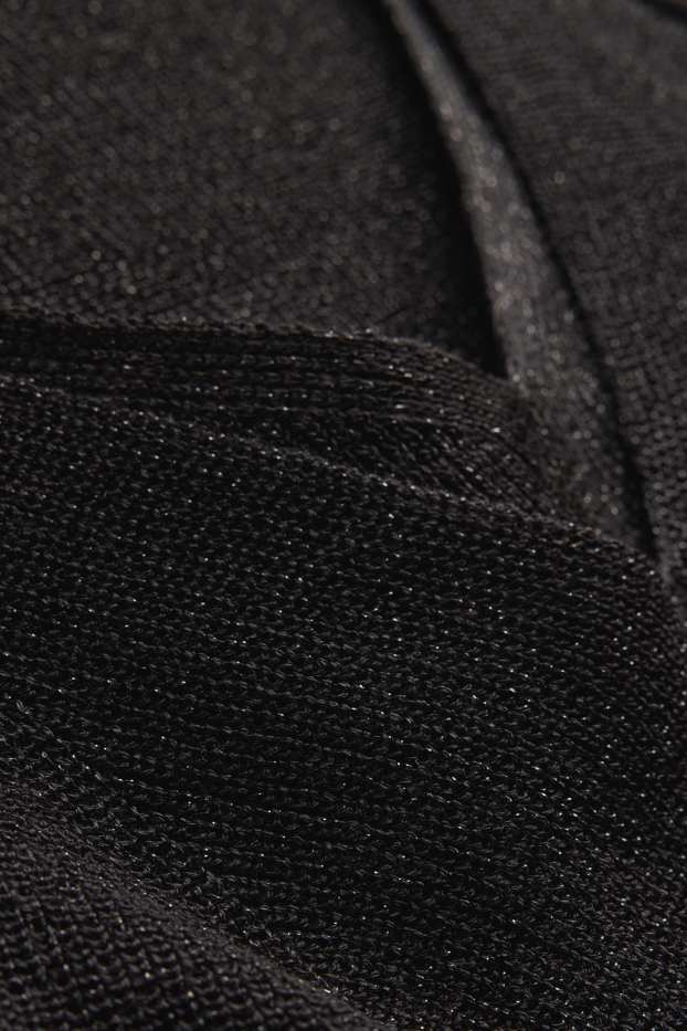 Femmes - Haut - effet brillant - noir / argent