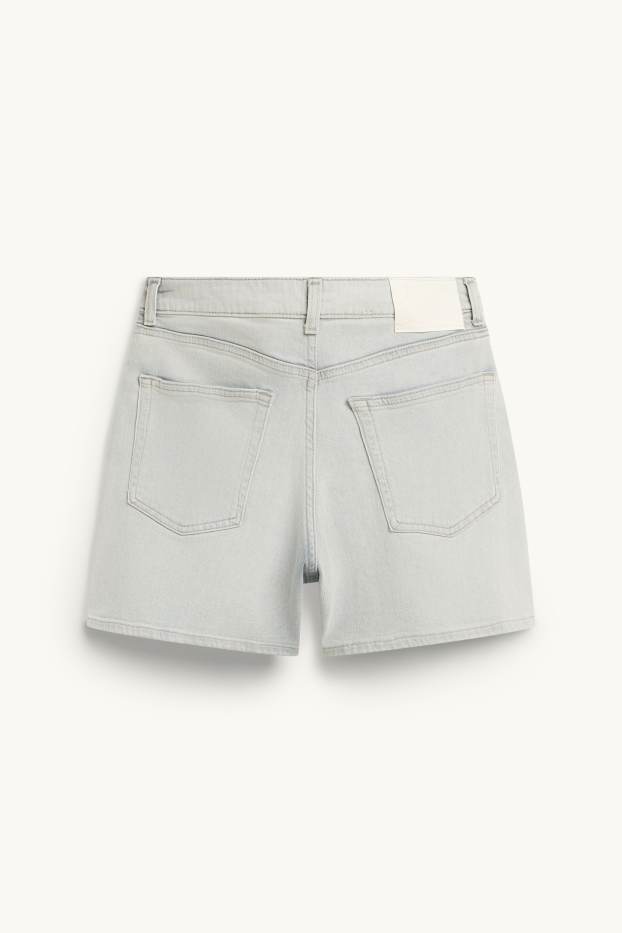 Dona - Pantalons curts mom - high waist - texà gris