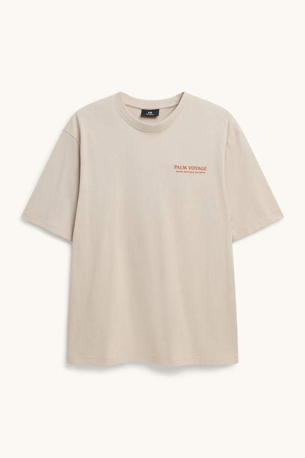 Herren - T-Shirt - Relaxed Fit - beige