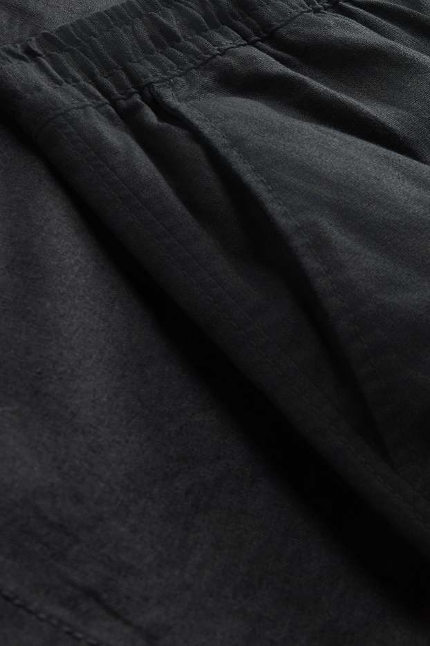 Herren - Shorts - Leinen-Mix - schwarz