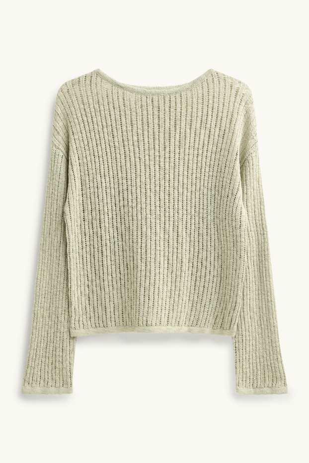 Women - Jumper - textured - light green