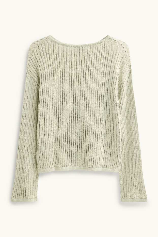 Women - Jumper - textured - light green