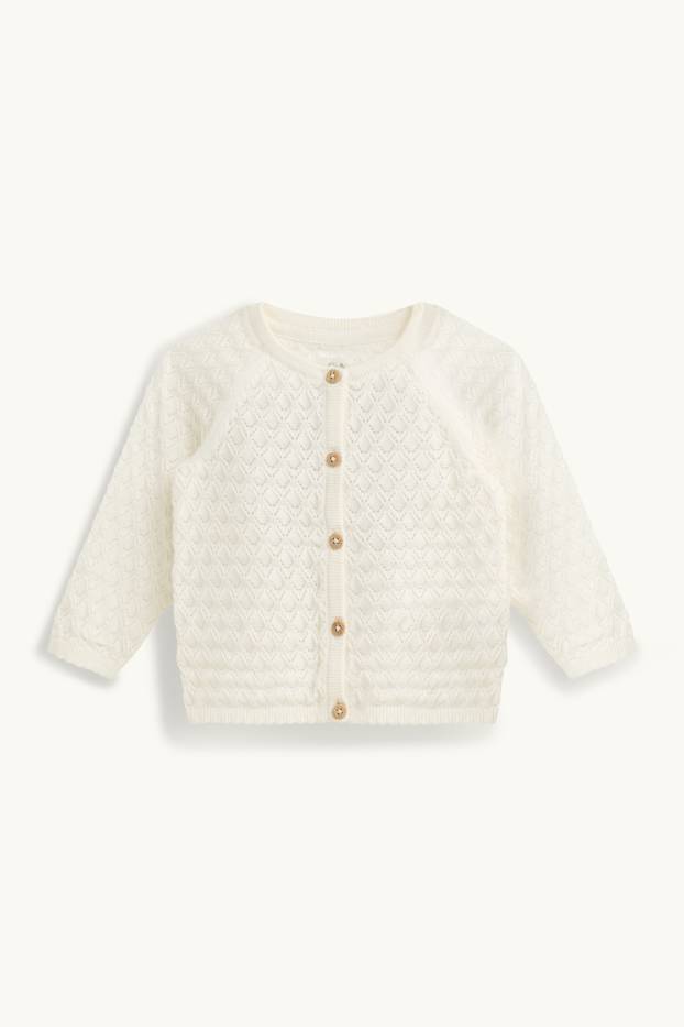 Baby Mädchen - Baby-Strickjacke - cremeweiss