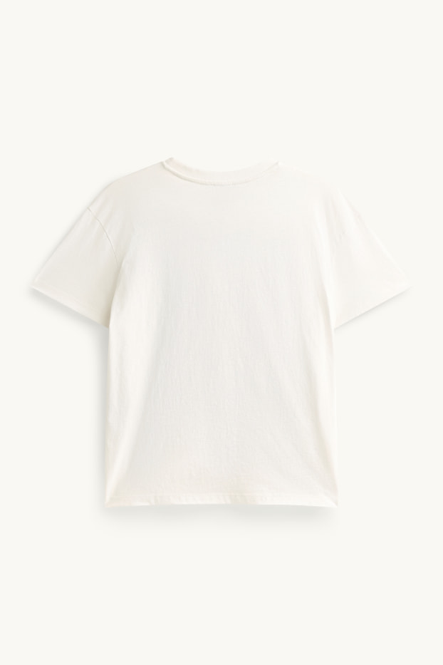 Donna - T-shirt - relaxed fit - effetto brillante - bianco