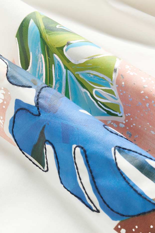 Dames - T-shirt - relaxed fit - glanseffect - wit