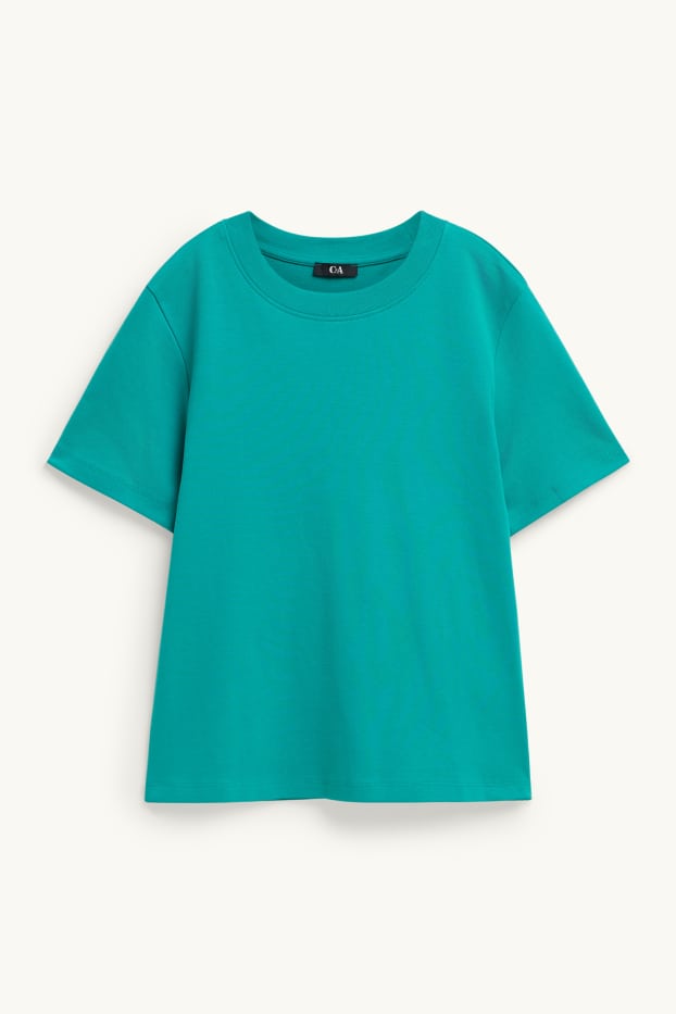 Donna - T-shirt - regular fit - petrolio