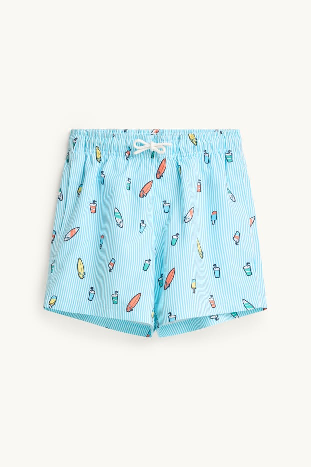 Kinderen: jongens - Zomer - zwemshort - gestreept - blauw / lichtblauw