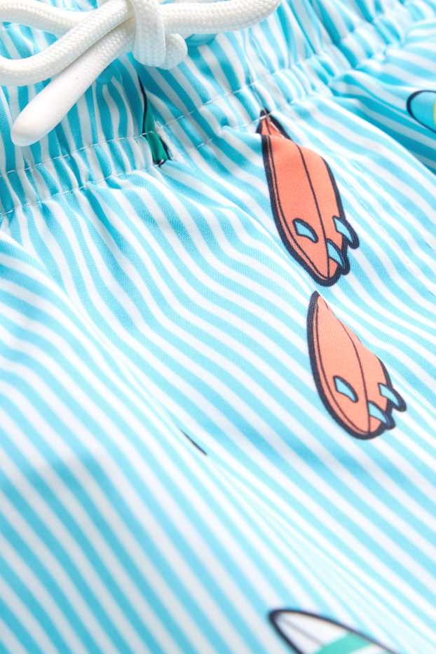 Kinderen: jongens - Zomer - zwemshort - gestreept - blauw / lichtblauw