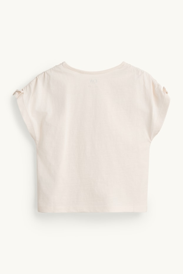 Kinderen: meisjes - Zon - T-shirt - crèmekleurig