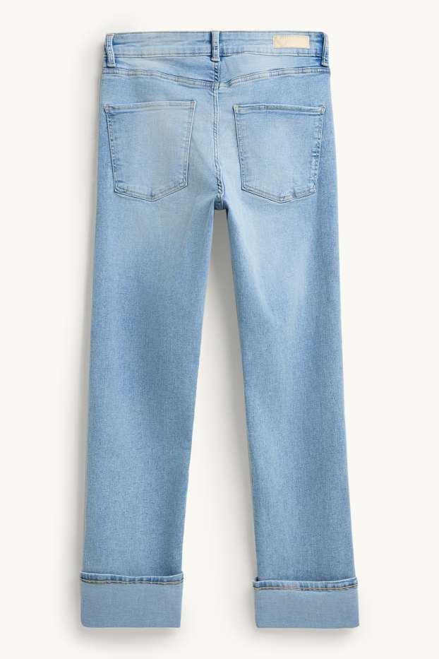 Dona - Straight jeans crop - mid waist - LYCRA® - blau clar