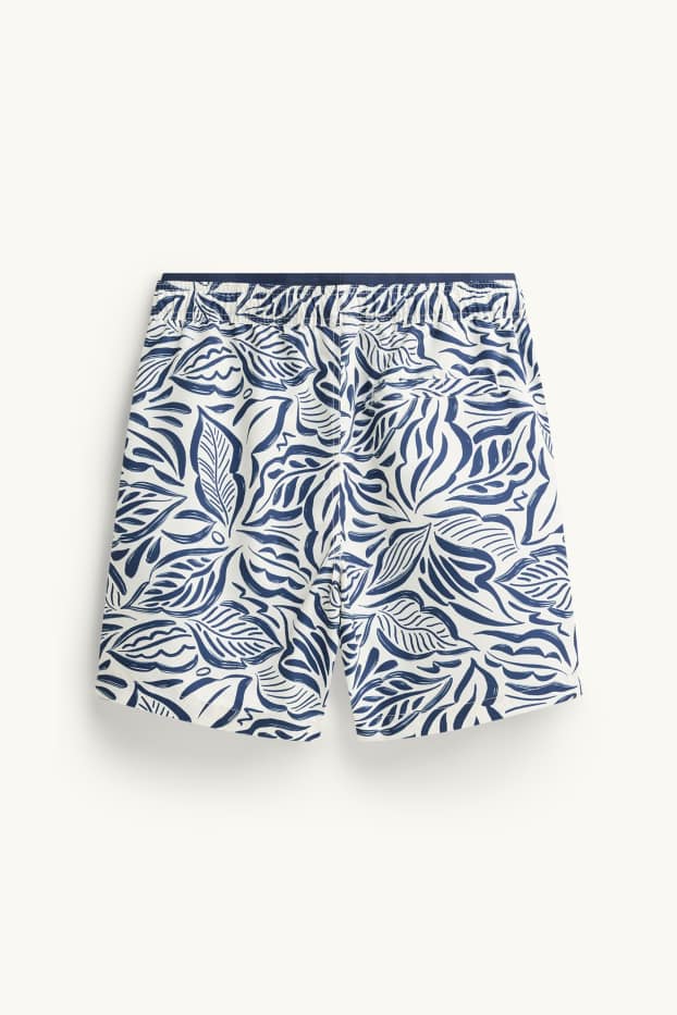 Bărbați - Șort de baie - cu model - alb / albastru
