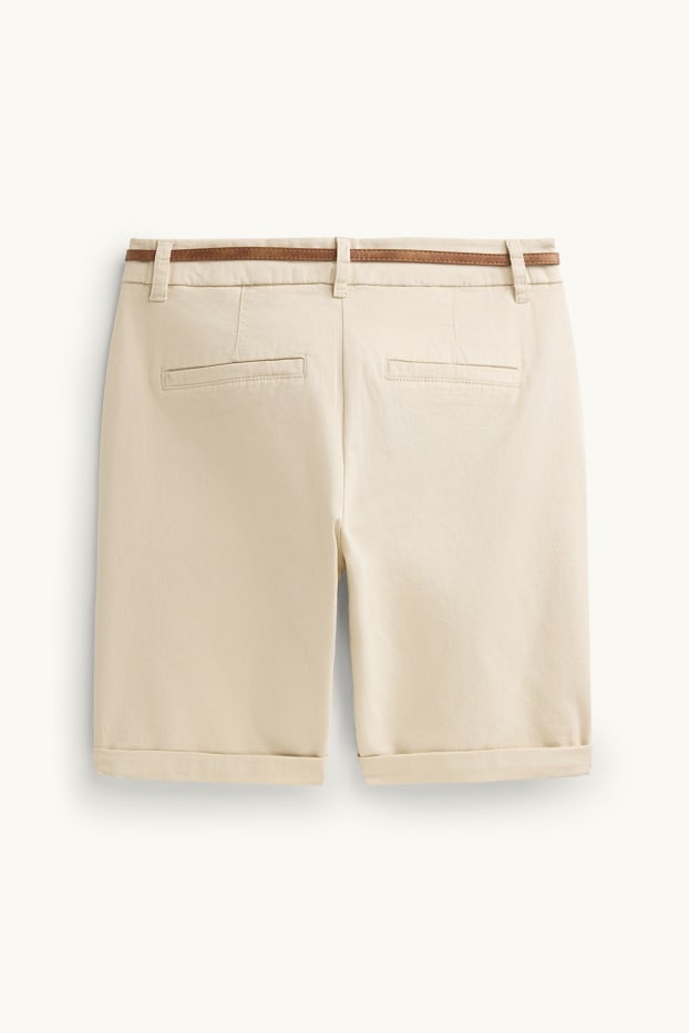 Femmes - Bermudas à ceinture - mid waist - beige