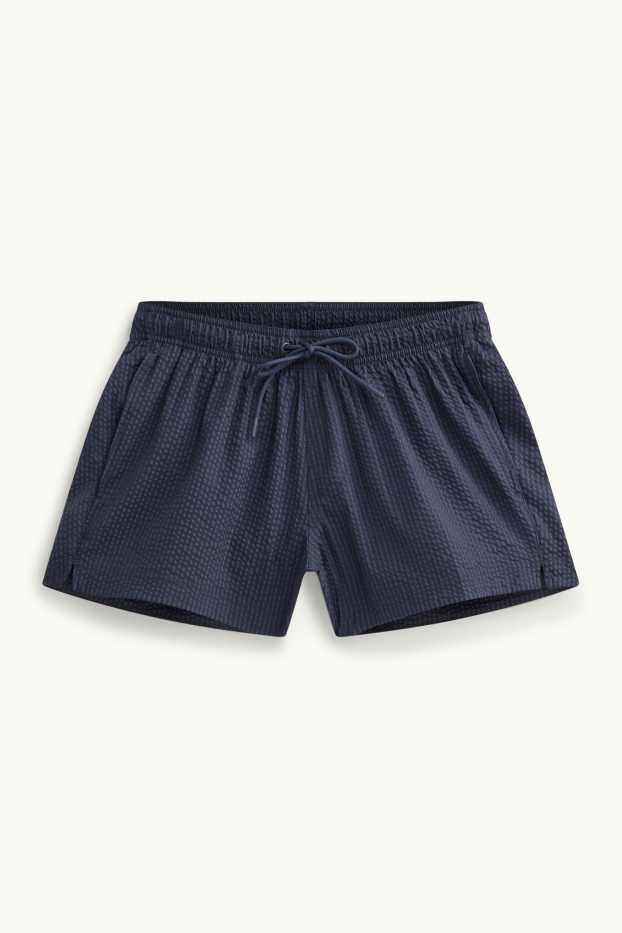 Hommes - Short de bain - finition texturée - bleu foncé