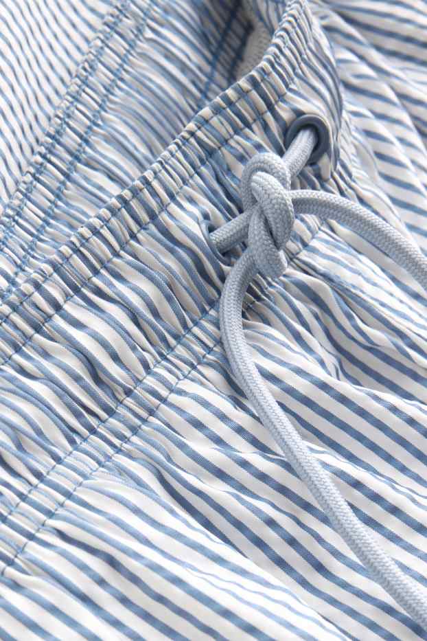 Heren - Zwemshort - met structuur - blauw / wit