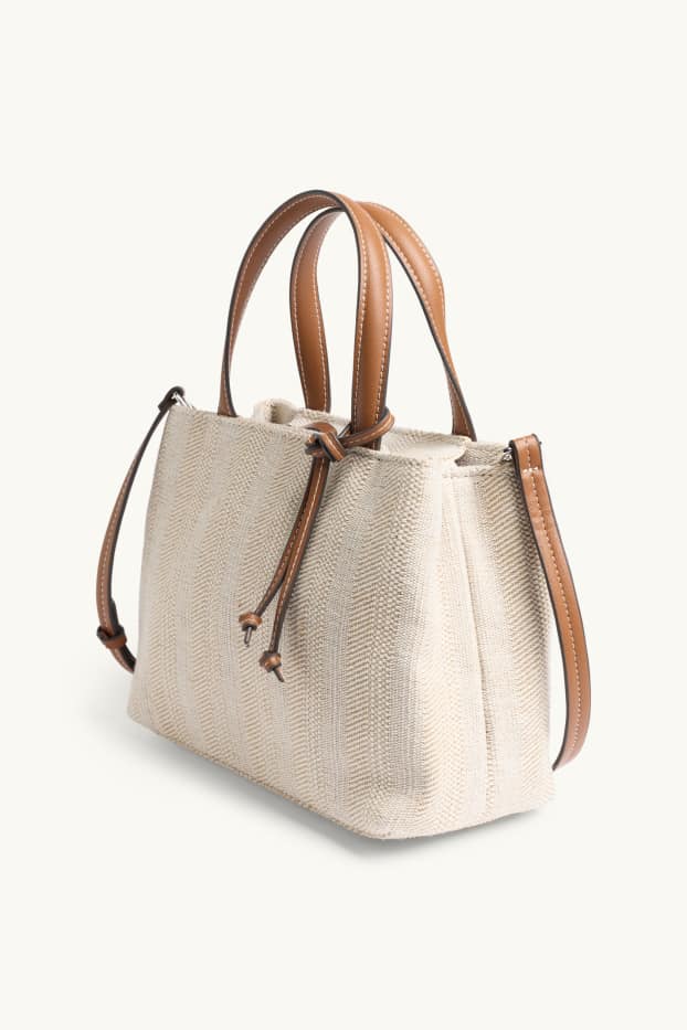 Femmes - Petit cabas à bandoulière amovible - beige