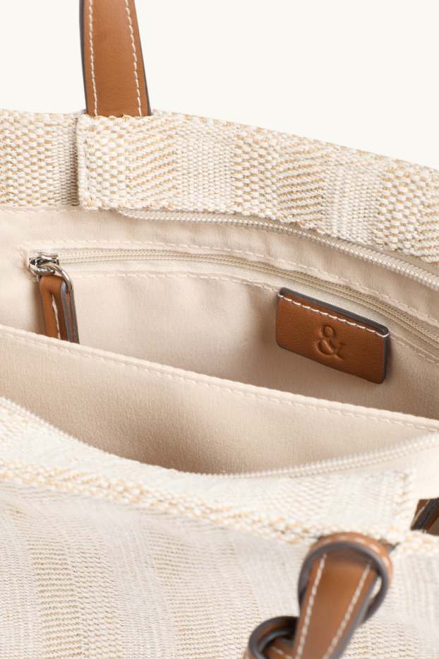 Femmes - Petit cabas à bandoulière amovible - beige