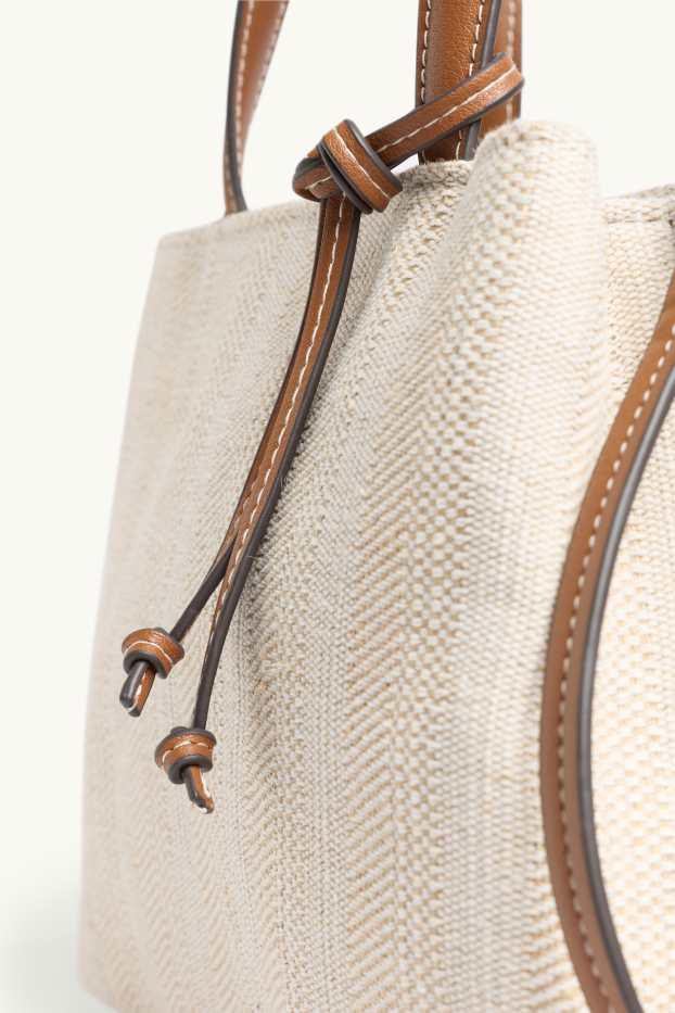 Femmes - Petit cabas à bandoulière amovible - beige