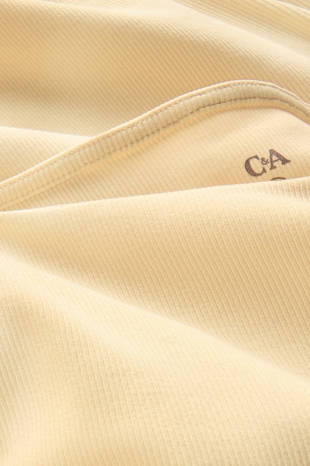 Femmes - Haut - finition côtelée - jaune