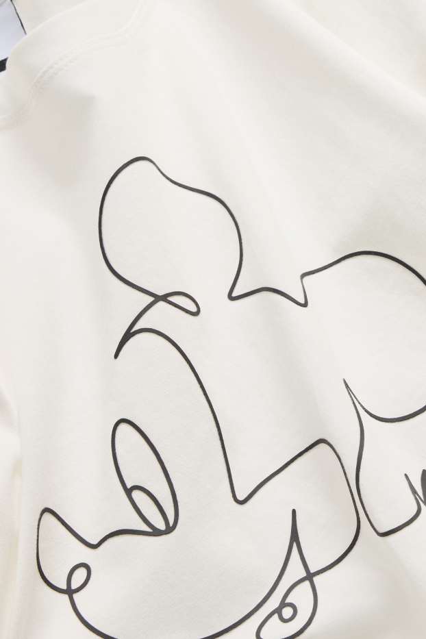 Damen - T-Shirt - Regular Fit - Micky Maus - weiß