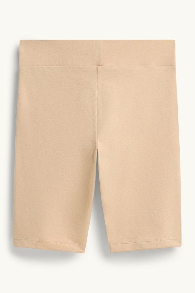 Donna - Confezione da 2 - shorts stile ciclista - nero / beige