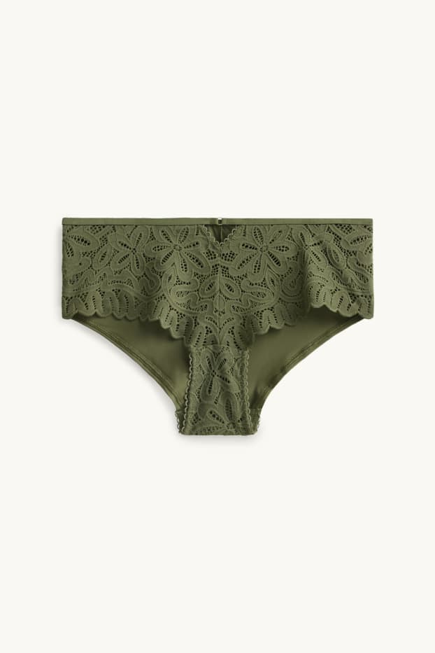 Dámské - Kalhotky hipster - tmavozelená