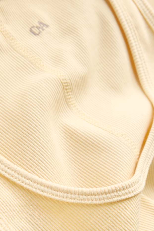 Damen - Top - gerippt - hellgelb