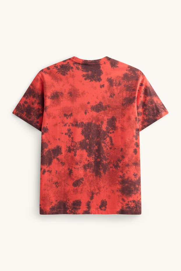 Kinder Jungen - Kurzarmshirt - gemustert - schwarz / rot