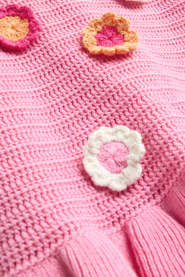 Enfants filles - Fleurs - haut en crochet - rose