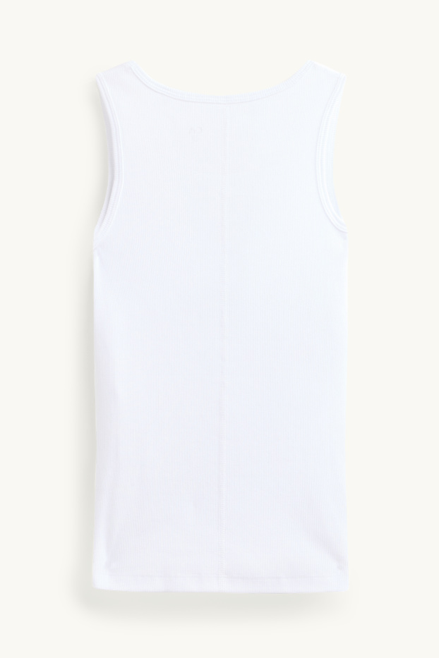 Dámské - Top - žebrovaný - bílá
