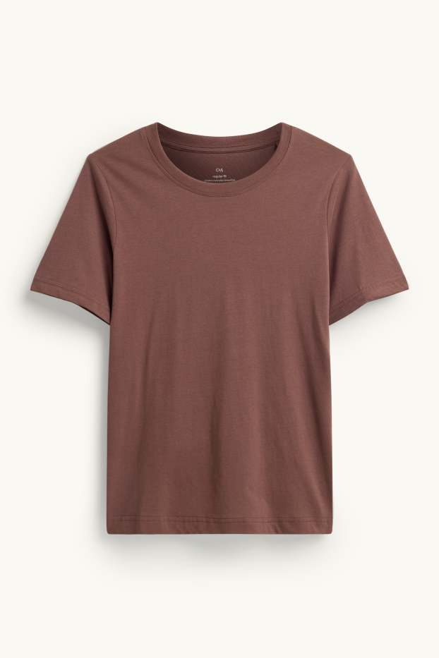 Damen - T-Shirt - Regular Fit - braun