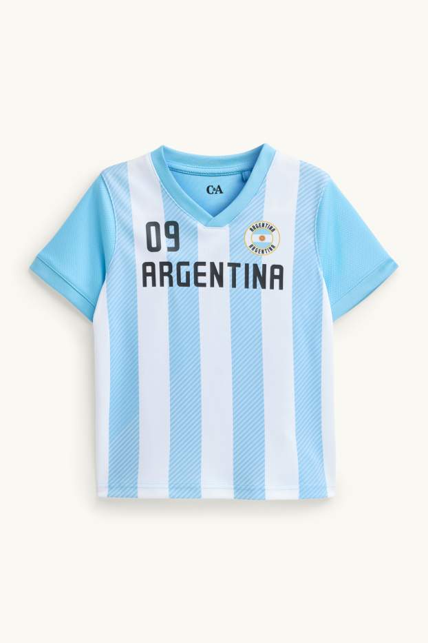 Enfants garçons - Argentine - T-shirt - à rayures - blanc / bleu clair