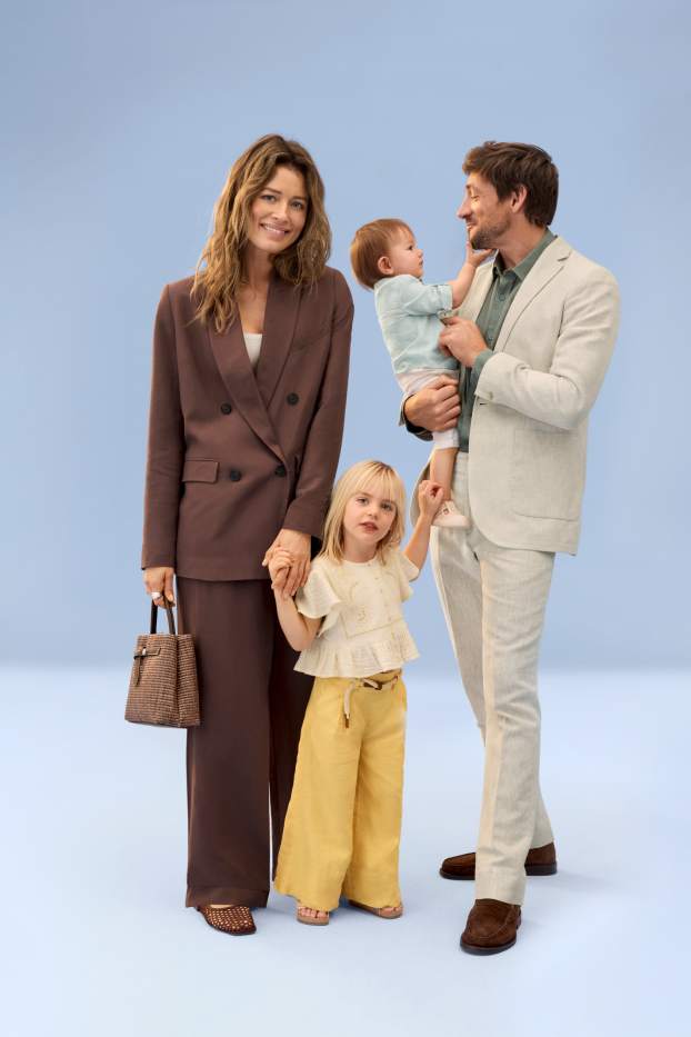 Enfants filles - Pantalon de lin avec ceinture - jaune