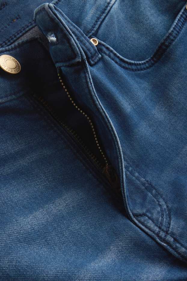 Damen - Jeans-Bermudas - Mid Waist - Slim Fit - jeansblau