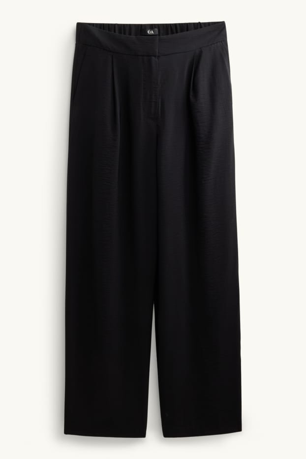 Mujer - Pantalón de tela - high waist - wide leg - negro