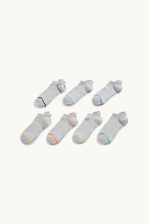 Copii - Băieți - Multipack 7 perechi - șosete sub gleznă - reiate - gri