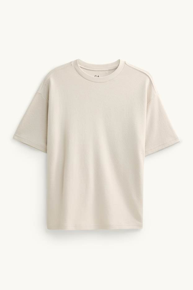 Bambini - T-shirt - tessuto tramato - beige