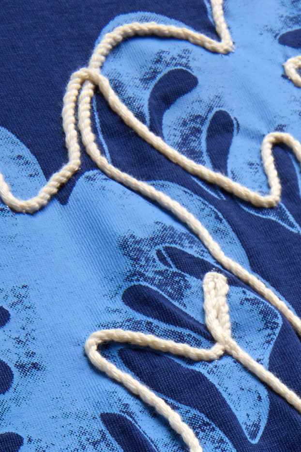 Donna - T-shirt - regular fit - effetto brillante - blu scuro