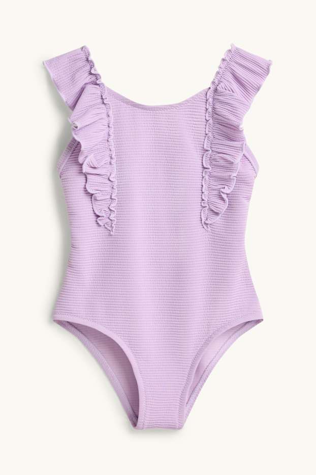Enfants filles - Maillot de bain - finition côtelée - LYCRA® XTRA LIFE™ - violet
